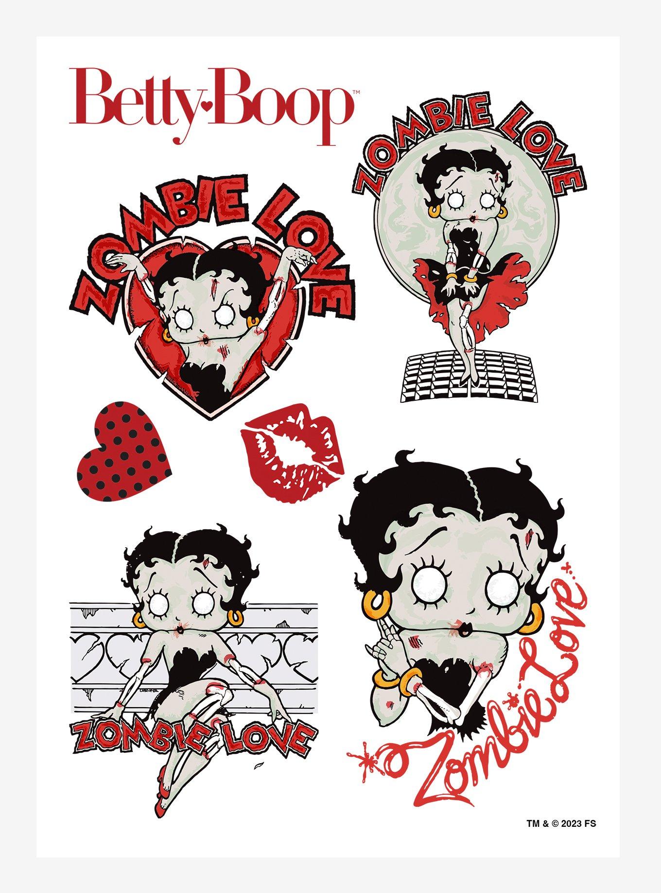 Betty Boop Zombie Love Kiss-Cut Sticker Sheet, , hi-res