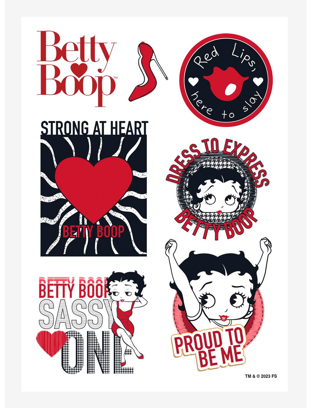 Betty Boop Strong At Heart Kiss-Cut Sticker Sheet, , hi-res