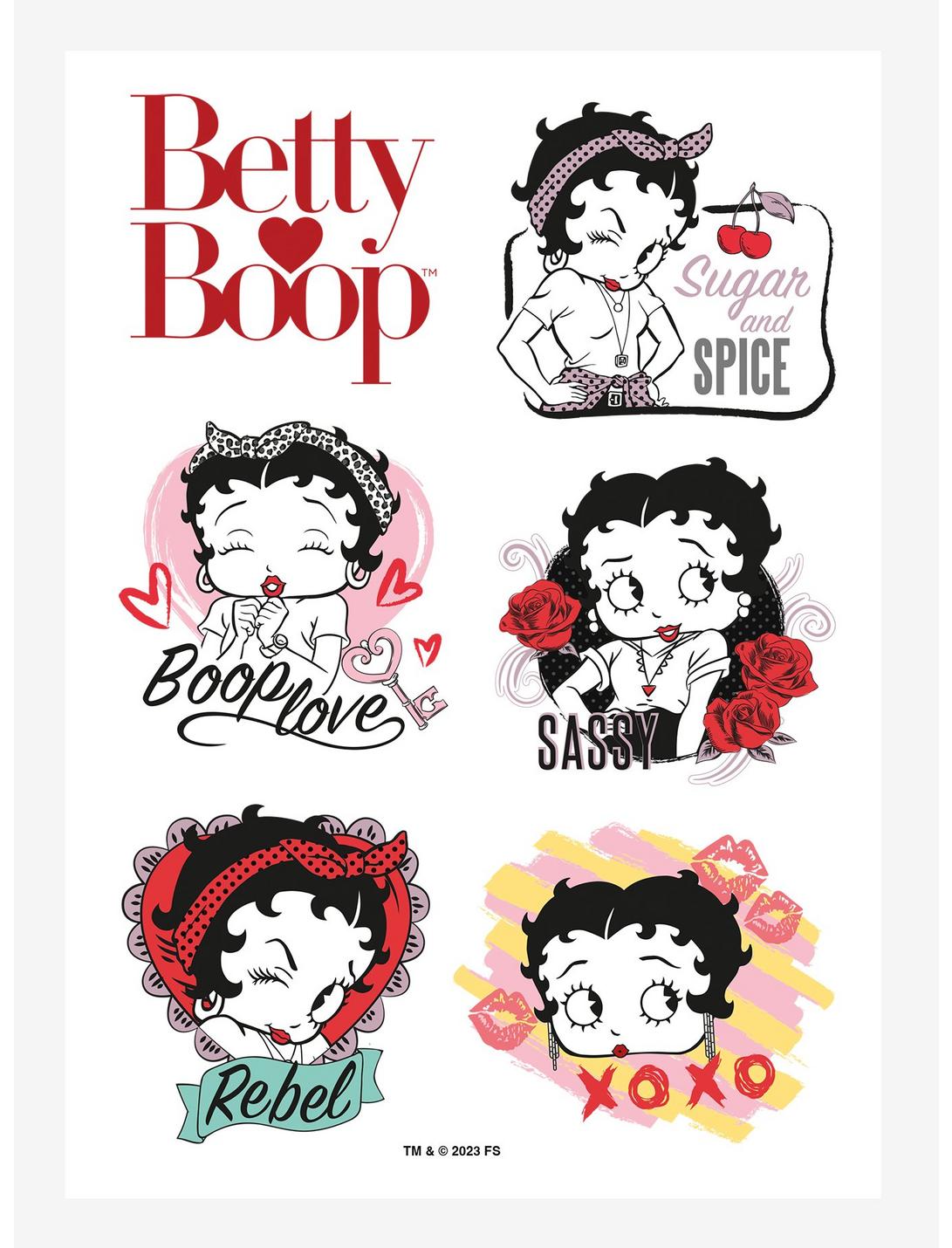 Betty Boop Emotion Faces Kiss-Cut Sticker Sheet, , hi-res