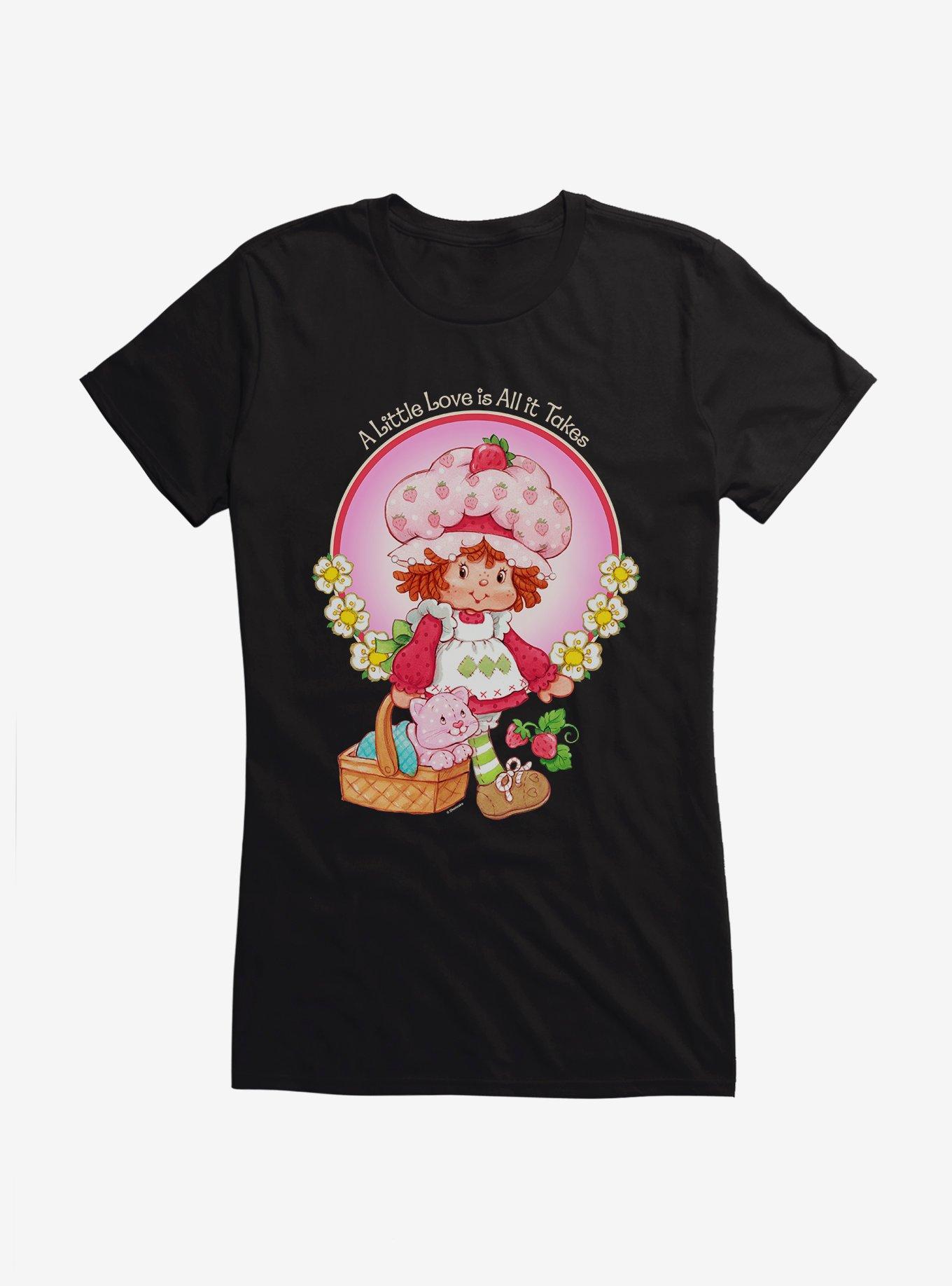 Strawberry Shortcake A Little Love Is All It Takes Girls T-Shirt, BLACK, hi-res