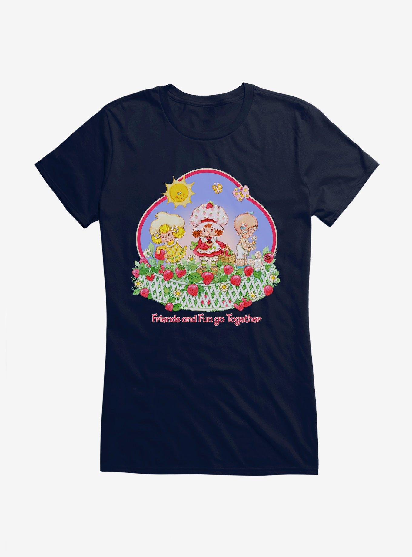 Strawberry Shortcake Friends And Fun Go Together Girls T-Shirt, NAVY, hi-res