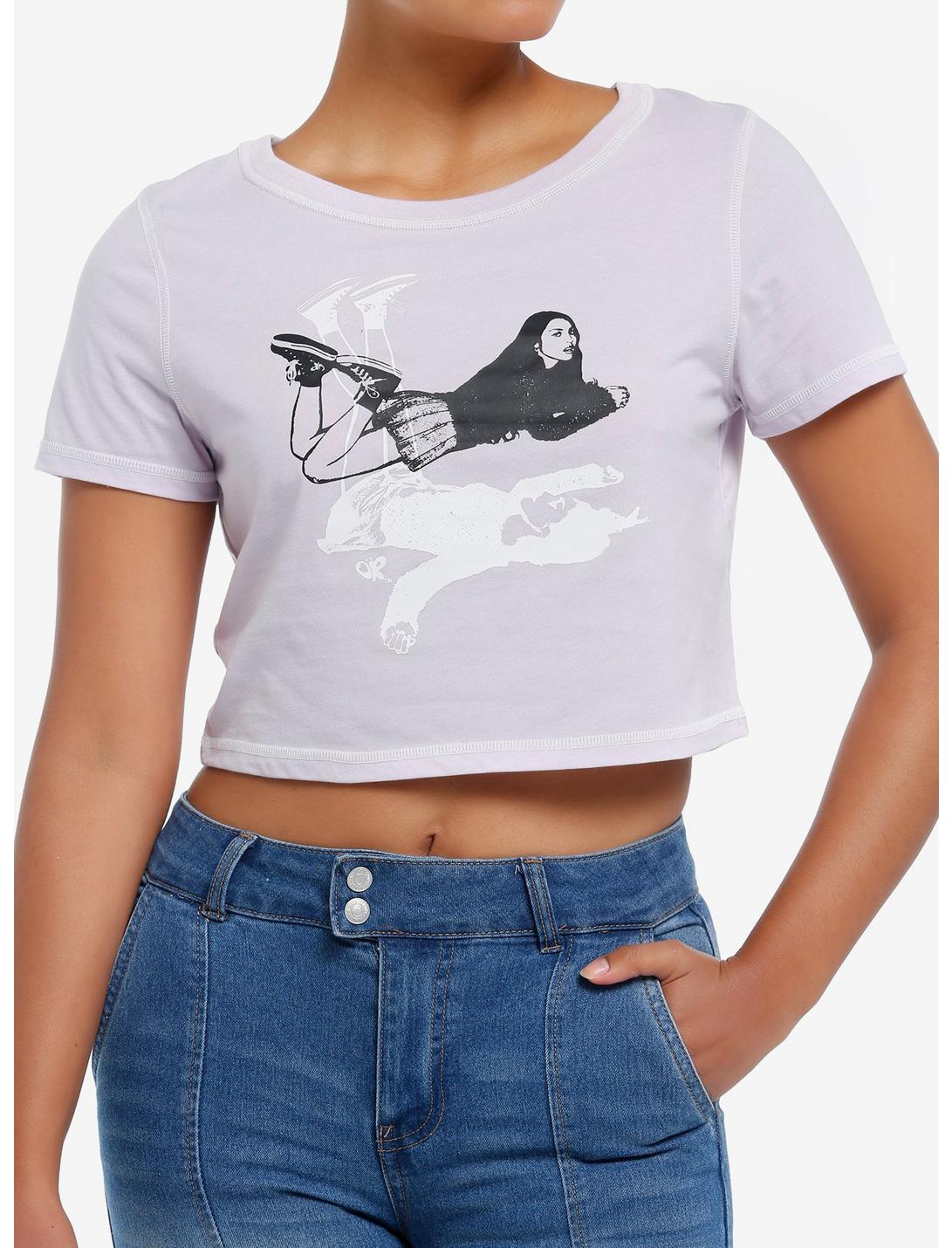 Olivia Rodrigo Guts Girls Crop T-Shirt, LAVENDER, hi-res