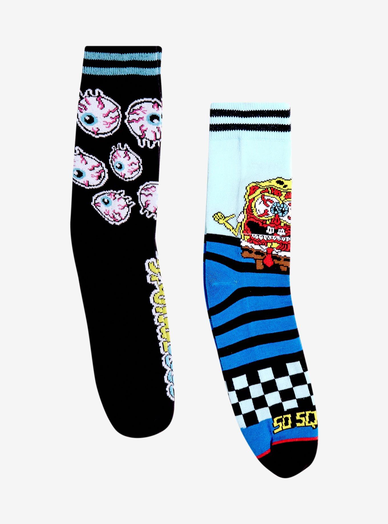 SpongeBob SquarePants Eyeballs Crew Socks 2 Pair, , hi-res