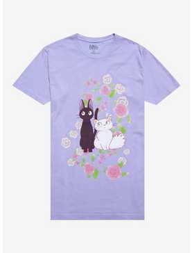 Studio Ghibli Kiki's Delivery Service Jiji Flowers Boyfriend Fit Girls T-Shirt, , hi-res