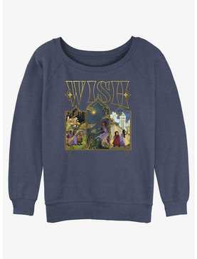 Disney Wish Triptych Art Girls Slouchy Sweatshirt, , hi-res