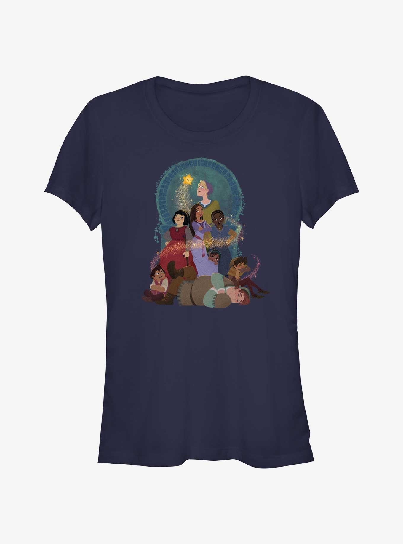 Disney Wish Group Shot Girls T-Shirt, NAVY, hi-res