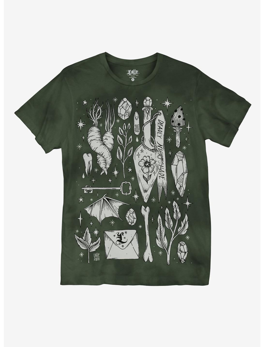 Mystical Items Green Wash Boyfriend Fit Girls T-Shirt by Lolle, MULTI, hi-res