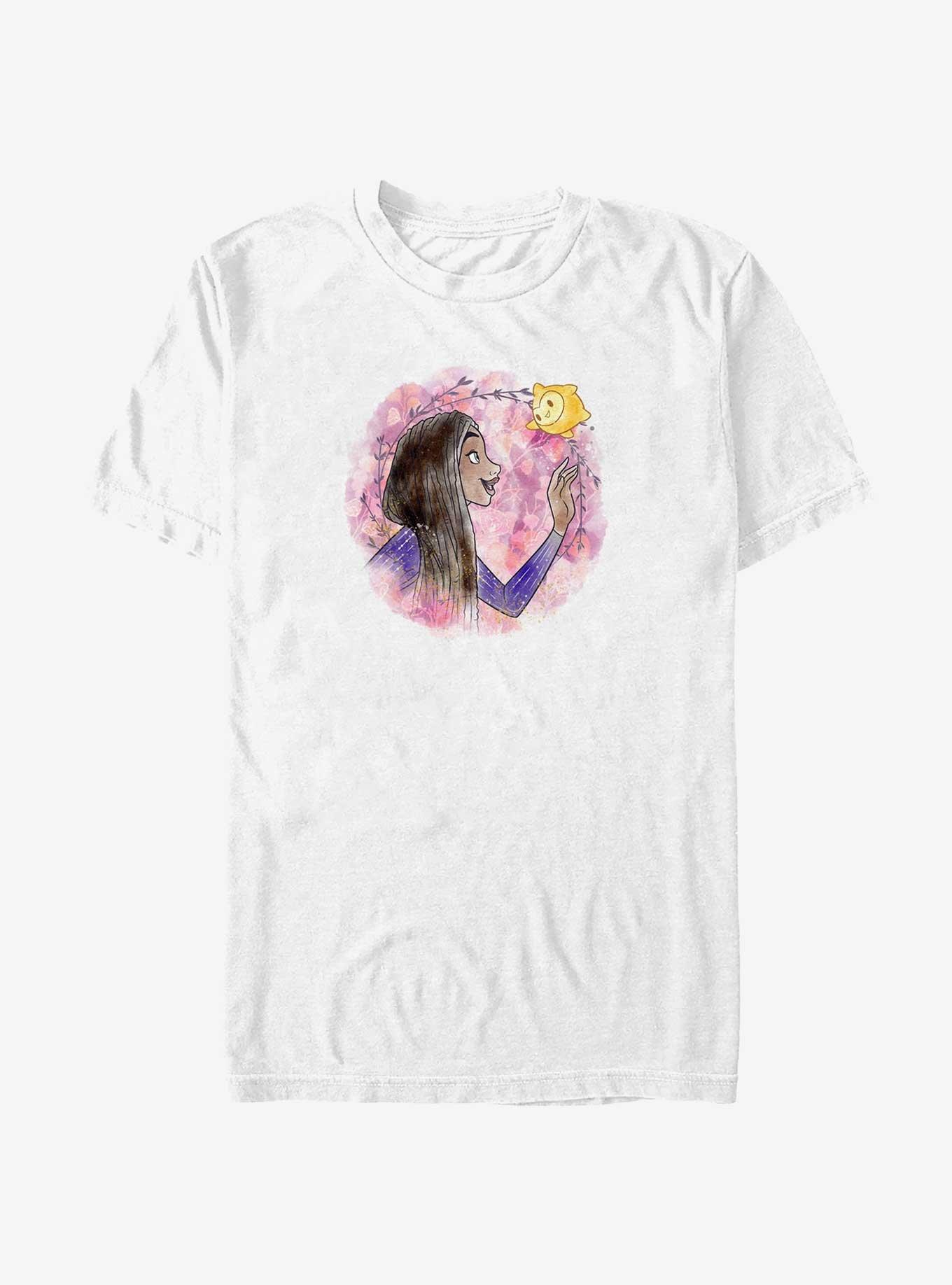 Disney Wish Asha and Star Watercolor T-Shirt, WHITE, hi-res