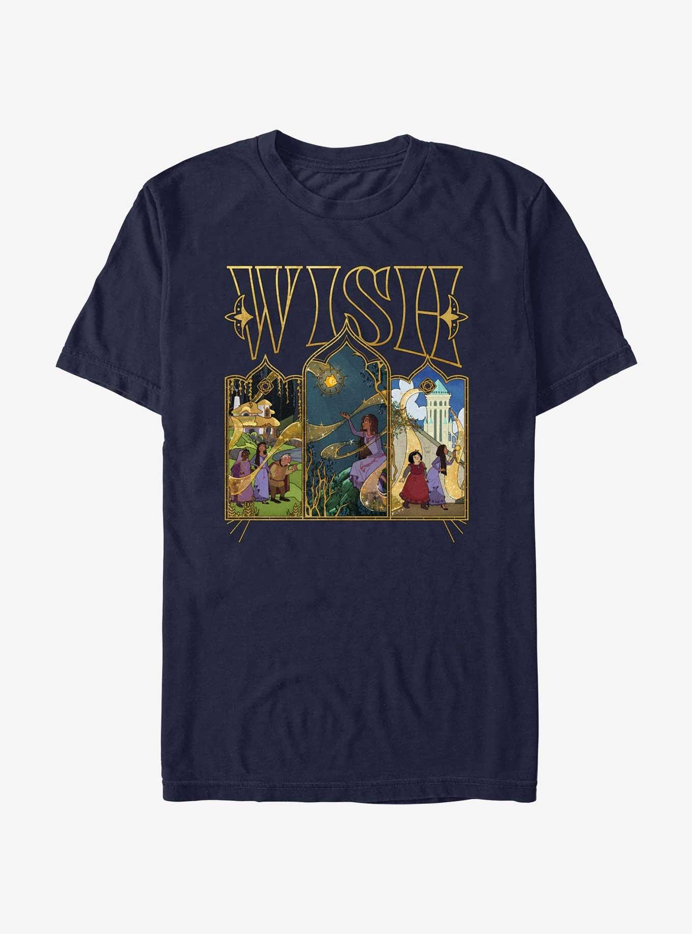 Disney Wish Triptych Art T-Shirt, NAVY, hi-res