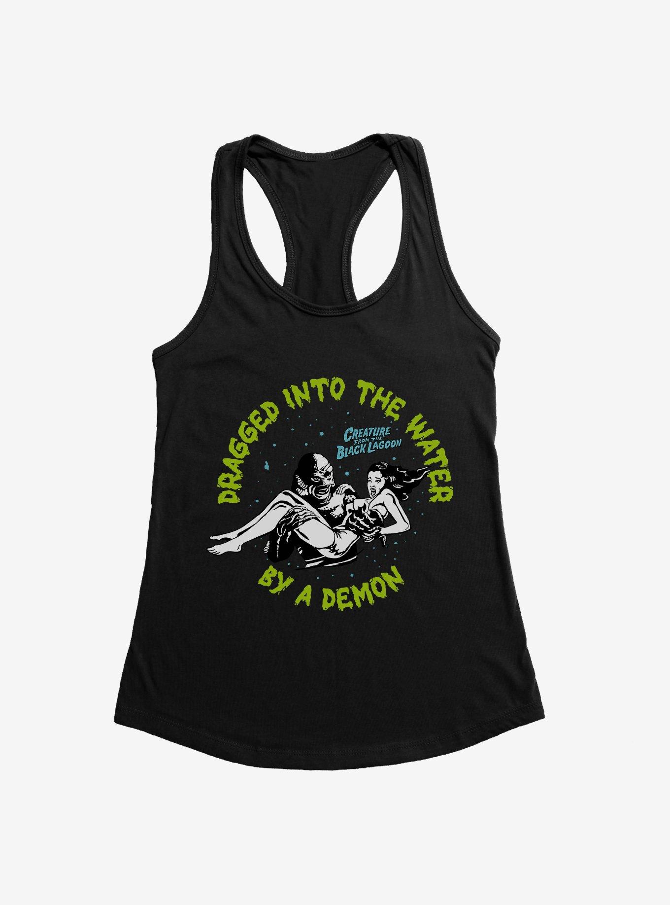 Creature From The Black Lagoon Dragged Into The Water Womens Tank Top, BLACK, hi-res