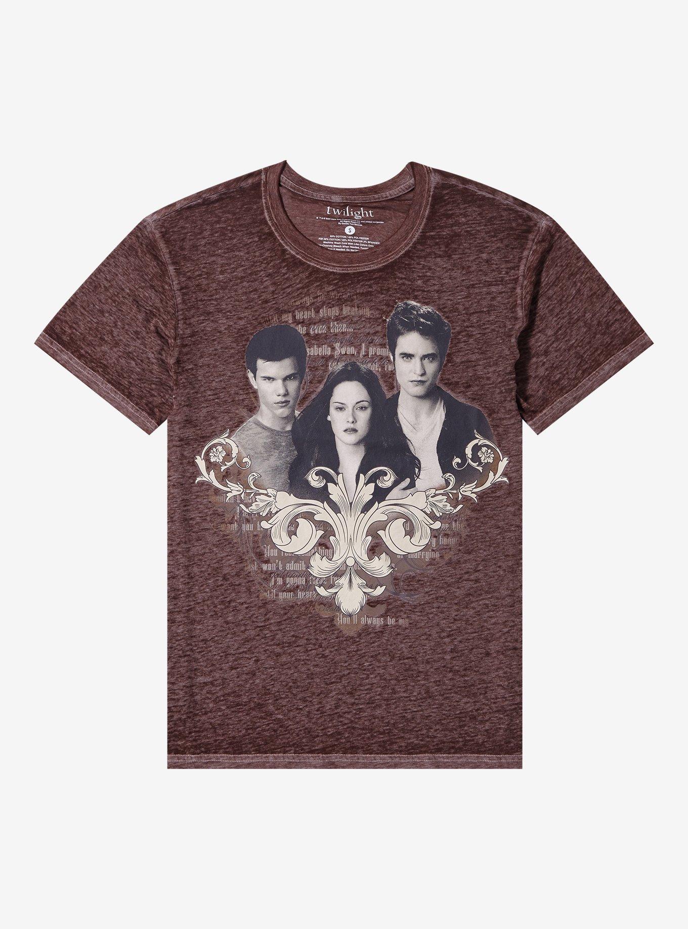 The Twilight Saga Trio Burnout Wash Boyfriend Fit Girls T-Shirt, MULTI, hi-res