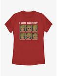 Marvel I Am Groot Expressions Womens T-Shirt, RED, hi-res