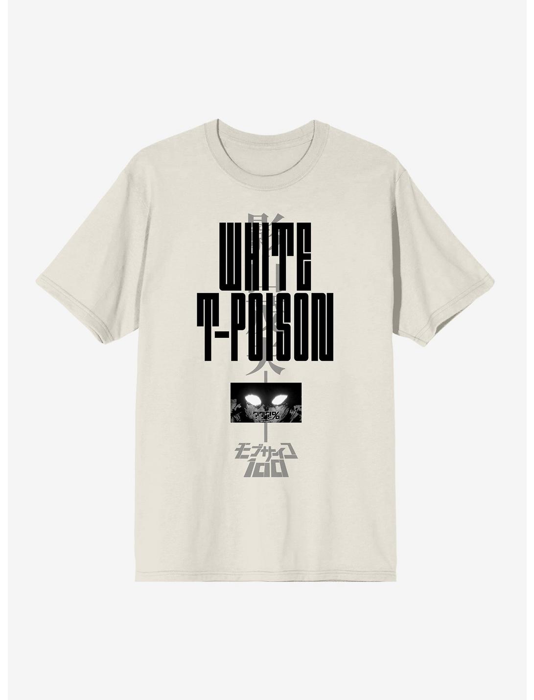 Mob Psycho White T-Poison Text T-Shirt, BEIGE, hi-res