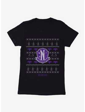 Wednesday Nevermore Christmas Sweater Pattern Womens T-Shirt, , hi-res
