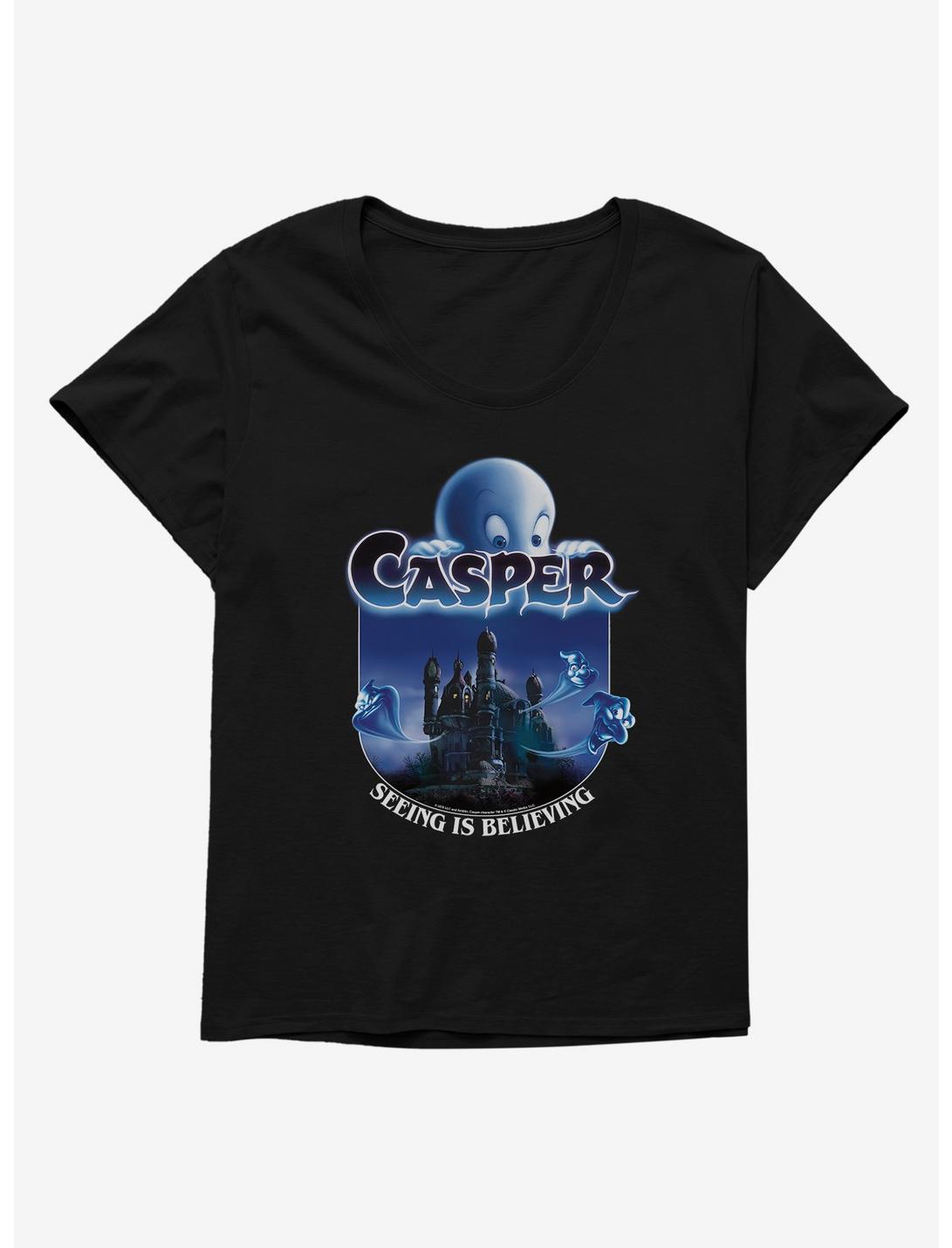 Casper Film Castle Poster Womens T-Shirt Plus Size, BLACK, hi-res