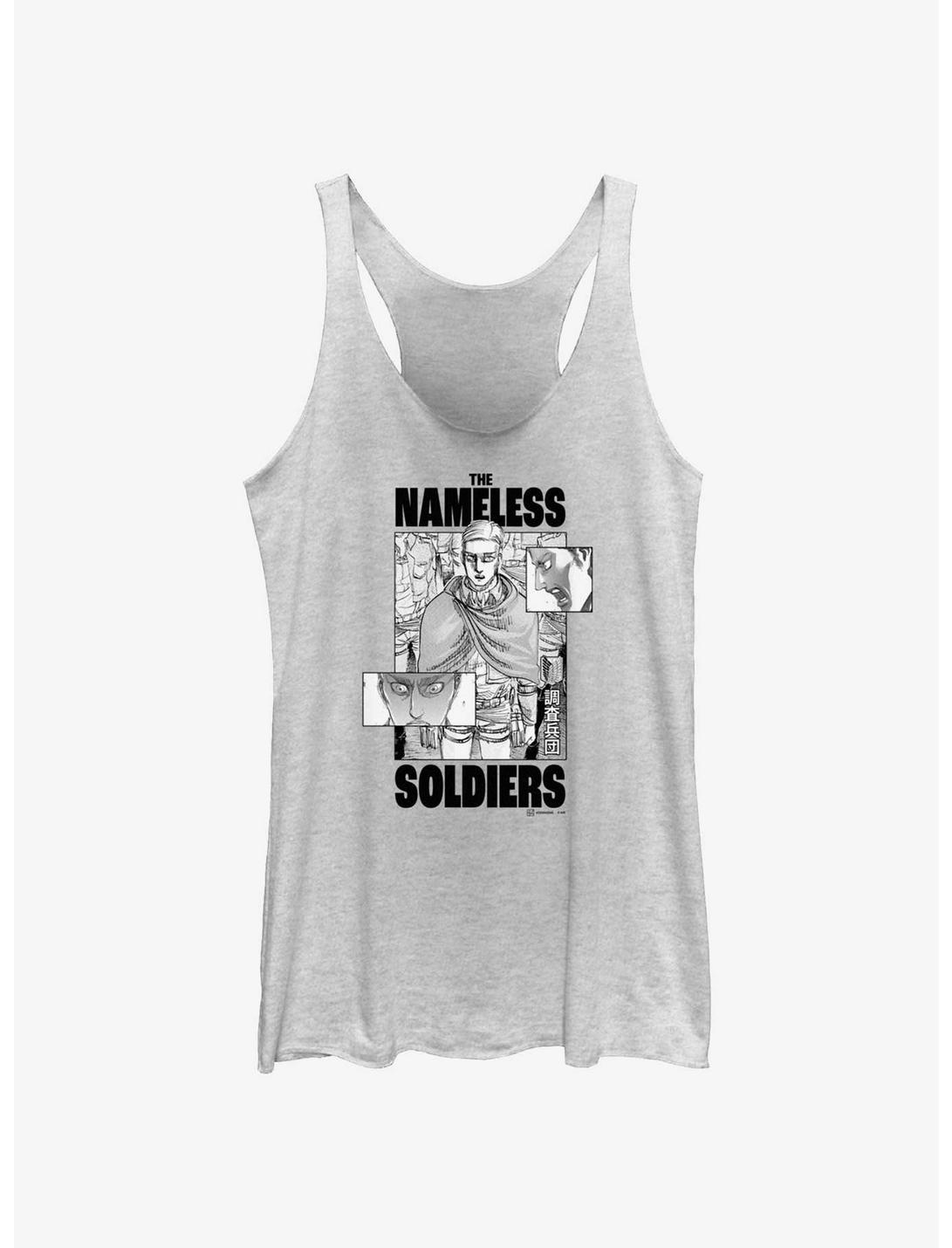 Attack on Titan The Nameless Soldiers Womens Tank Top, WHITE HTR, hi-res
