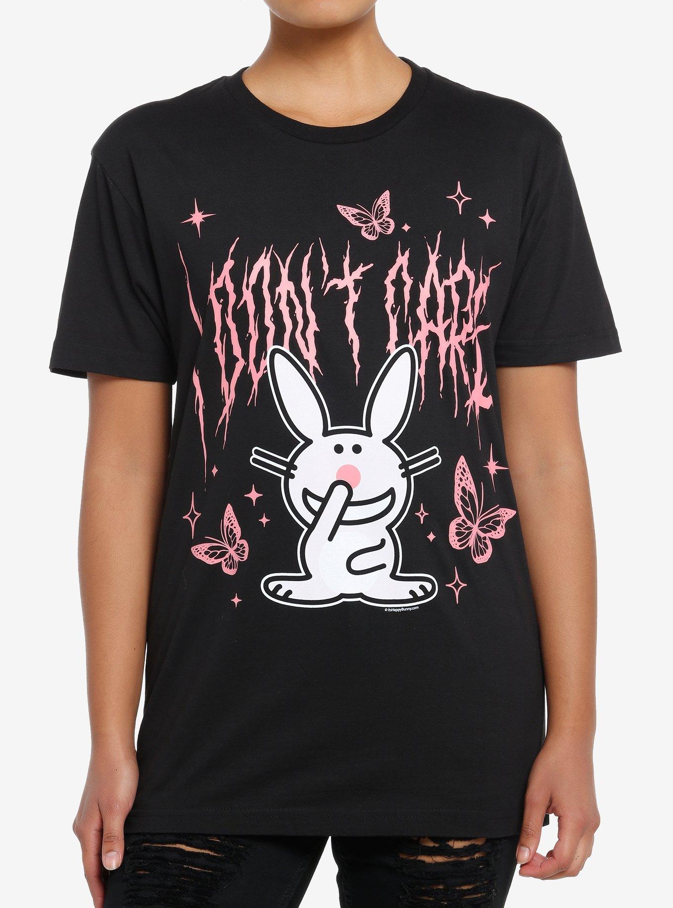 It's Happy Bunny I Don't Care Girls Oversized T-Shirt | Hot Topic