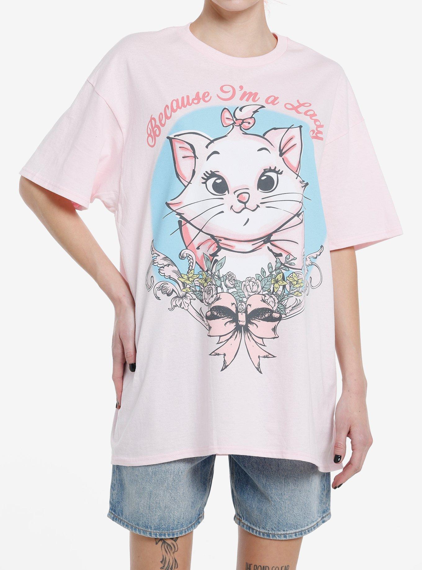 | The Marie Girls Disney Filigree Hot Aristocats Topic T-Shirt Oversized