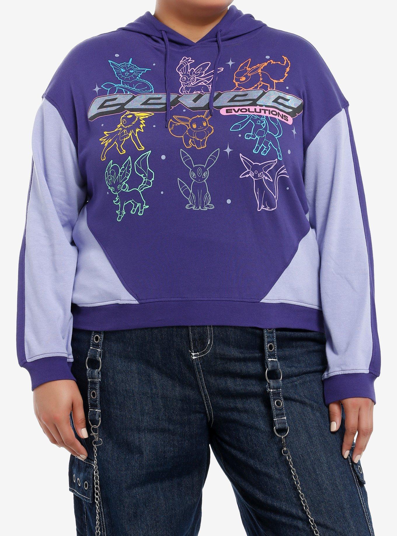 Pokemon Eevee Evolutions Iridescent Foil Girls Hoodie Plus Size, MULTI, hi-res