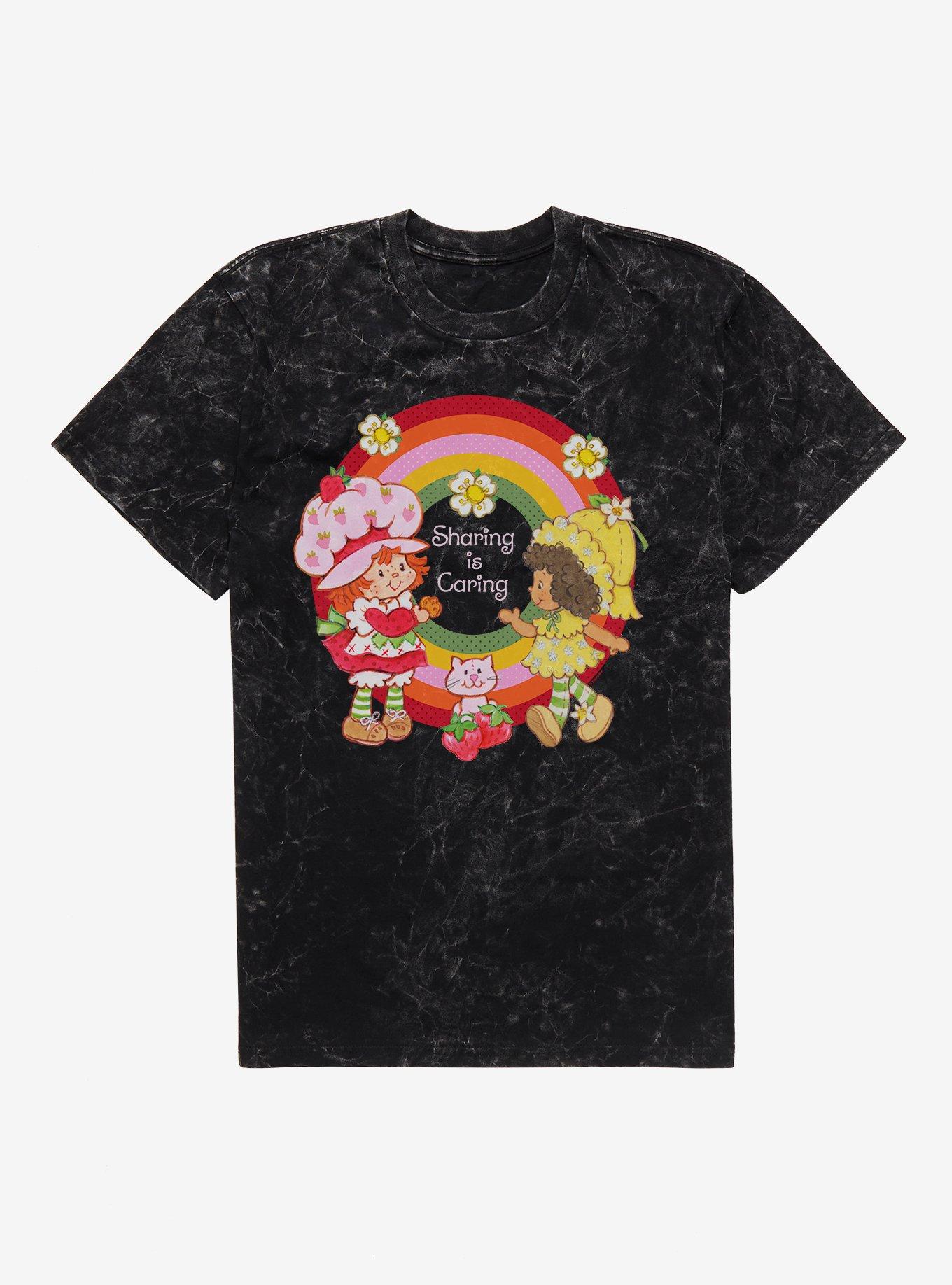 Strawberry Shortcake & Orange Blossom Sharing Is Caring Rainbow Mineral Wash T-Shirt, , hi-res