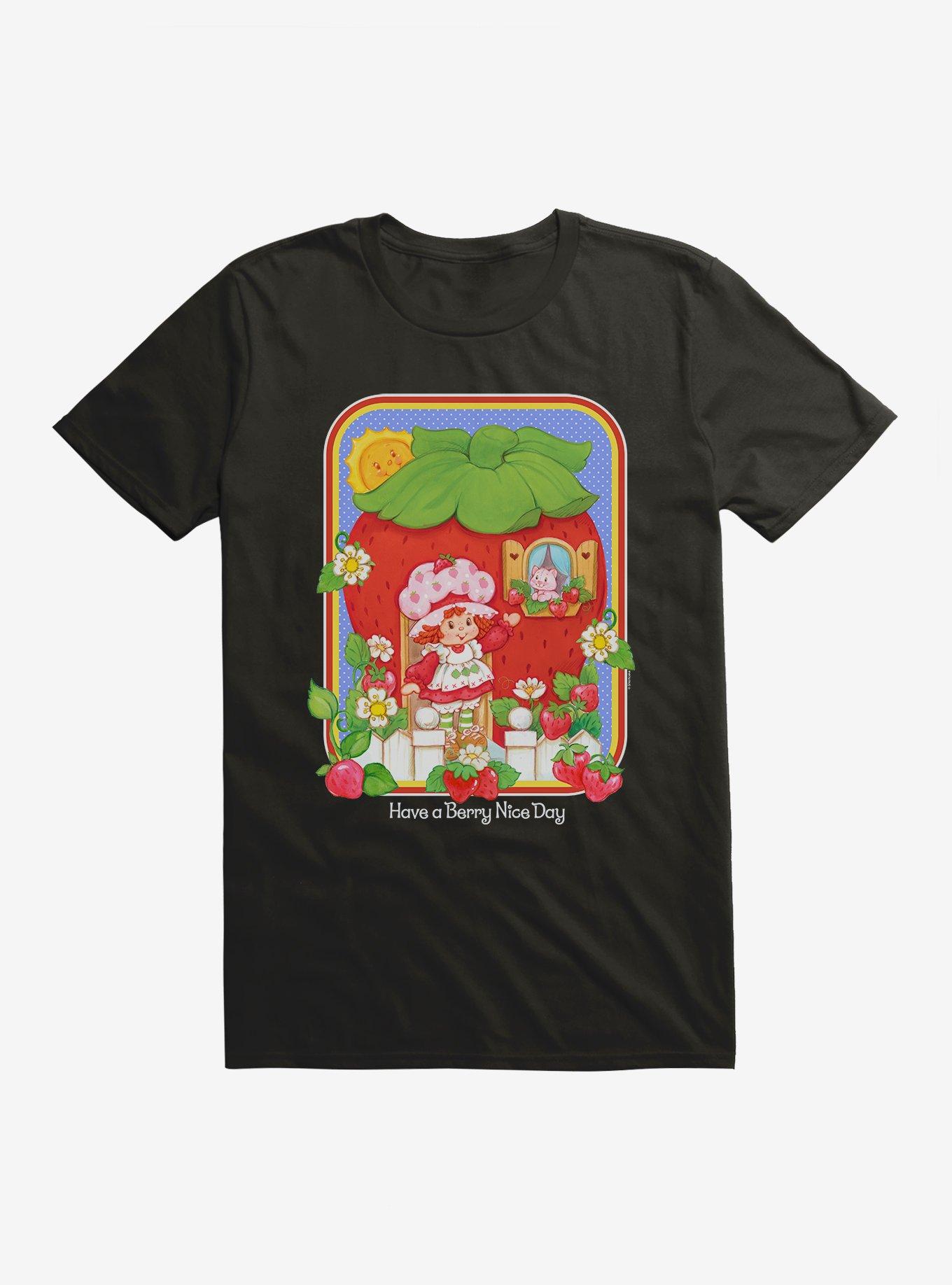 Strawberry Shortcake & Custard Have A Berry Nice Day T-Shirt, BLACK, hi-res