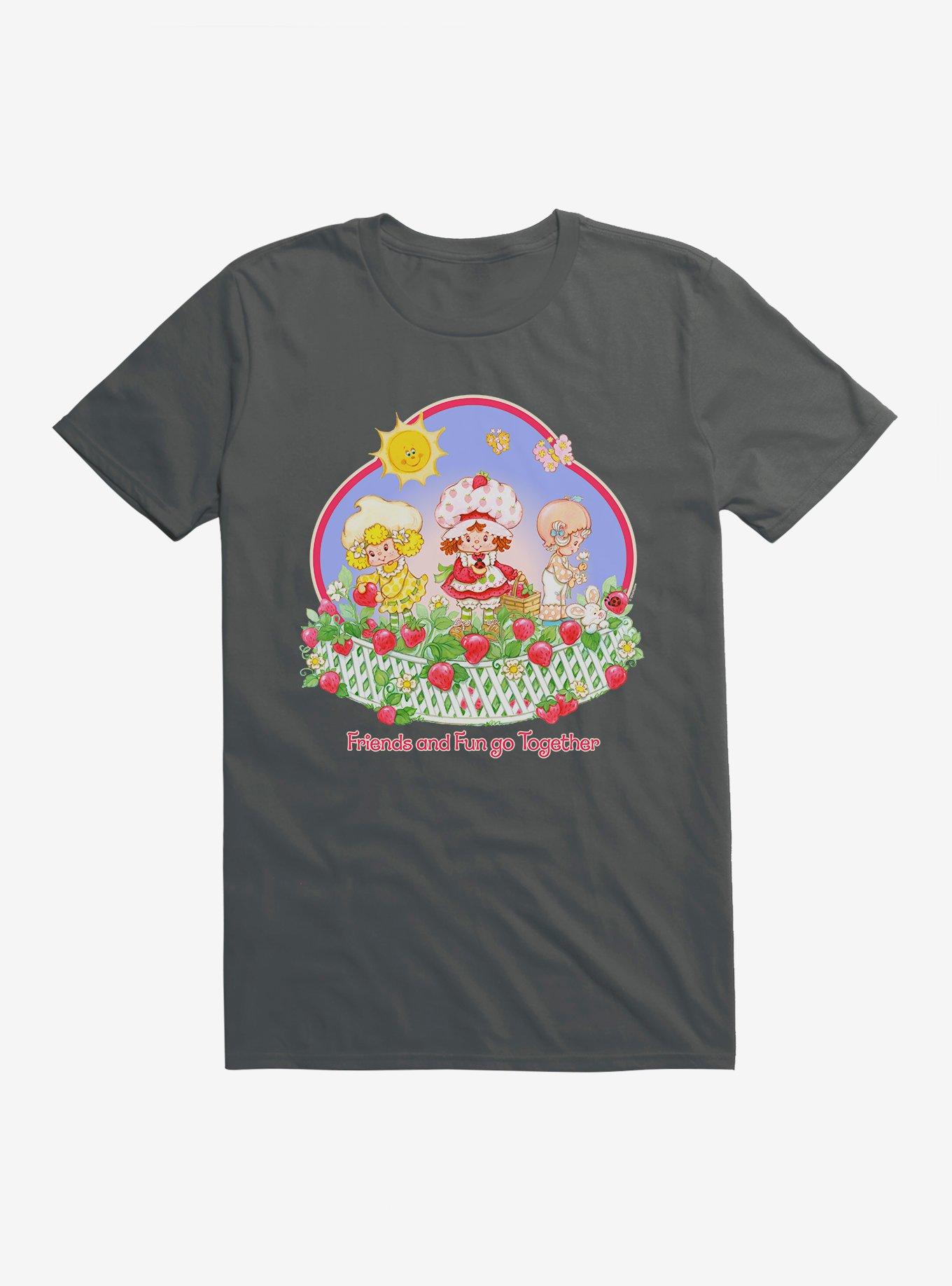 Strawberry Shortcake & Orange Blossom Friends And Fun Go Together T-Shirt, CHARCOAL, hi-res