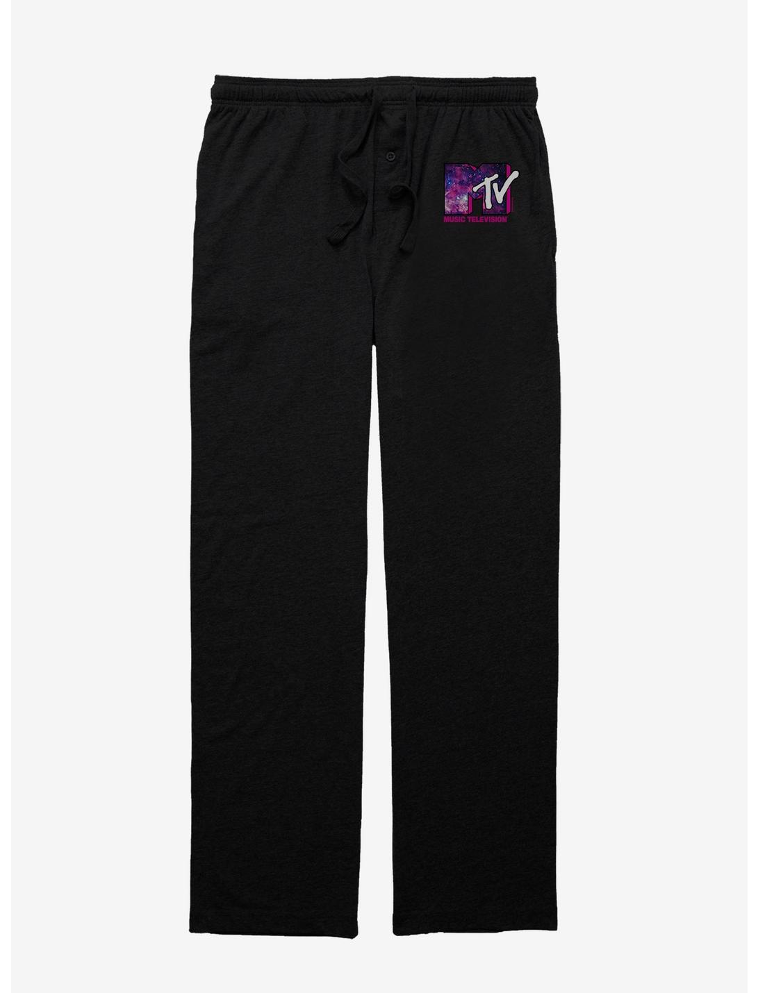 MTV Galaxy Fill Logo Pajama Pants, BLACK, hi-res