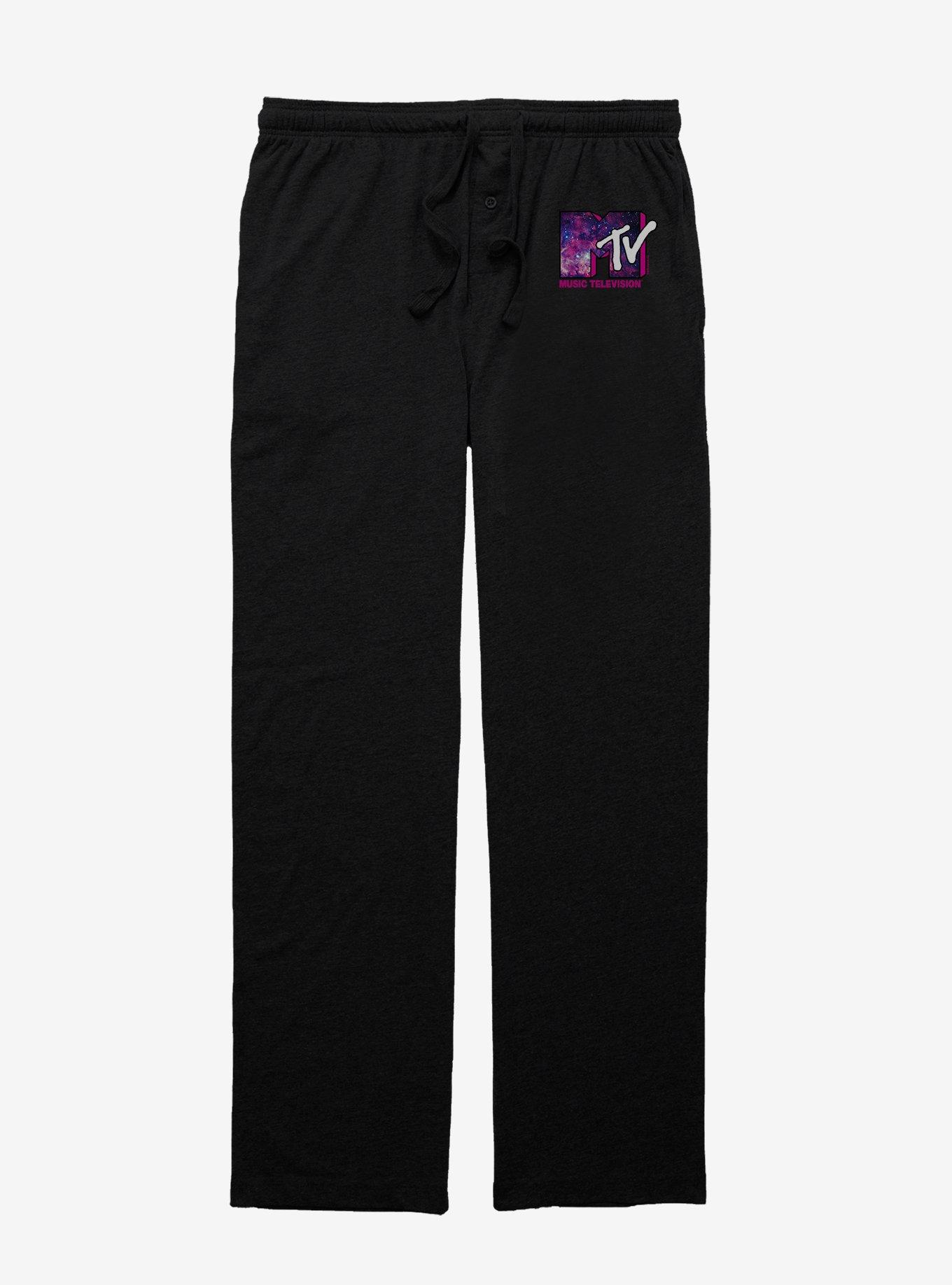 MTV Galaxy Fill Logo Pajama Pants, BLACK, hi-res