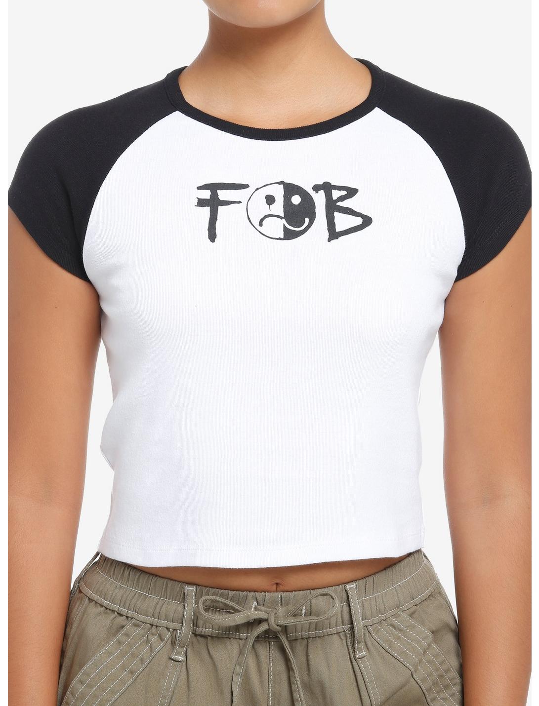 Fall Out Boys Logo Girls Raglan Baby T-Shirt, WHITE  BLACK, hi-res