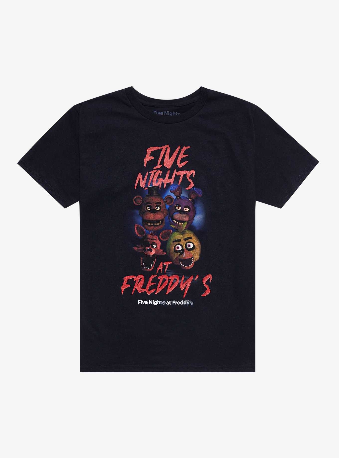 Five Nights At Freddy's Character Faces Boyfriend Fit Girls T-Shirt, , hi-res