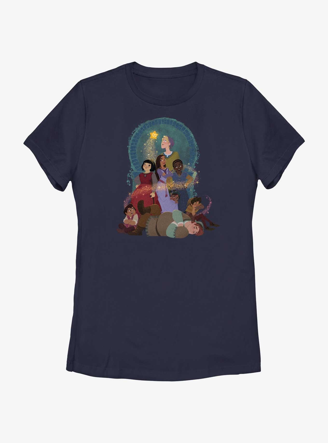 Disney Wish Group Shot Womens T-Shirt, NAVY, hi-res