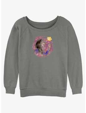 Disney Wish Asha and Star Watercolor Womens Slouchy Sweatshirt, , hi-res