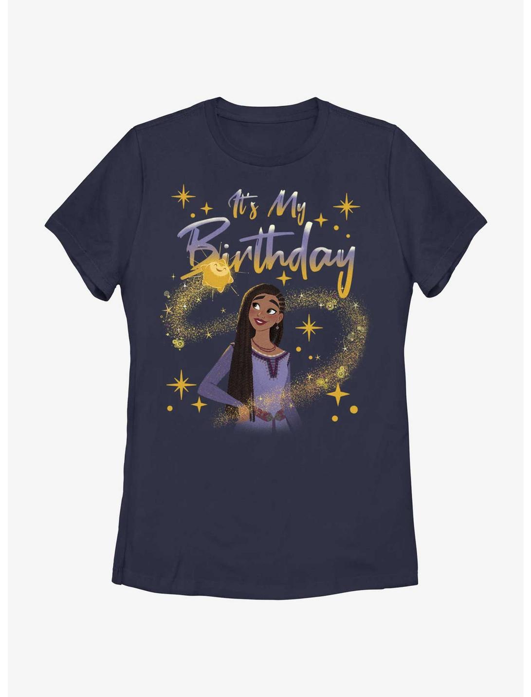 Disney Wish It's My Birthday Womens T-Shirt, NAVY, hi-res