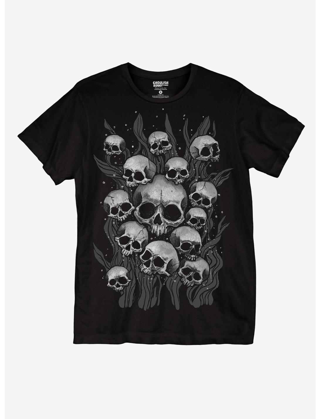 Skulls Sinking Boyfriend Fit Girls T-Shirt By Ghoulish Bunny, MULTI, hi-res