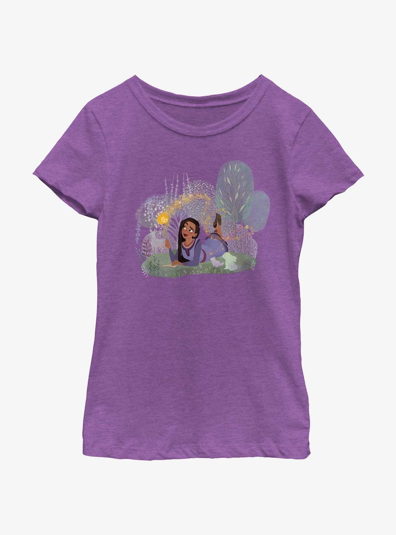 Disney Wish Nature Friends Asha and Star Youth Girls T-Shirt - PURPLE ...