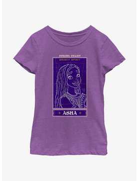 Disney Wish Strong Heart Asha Card Youth Girls T-Shirt, , hi-res
