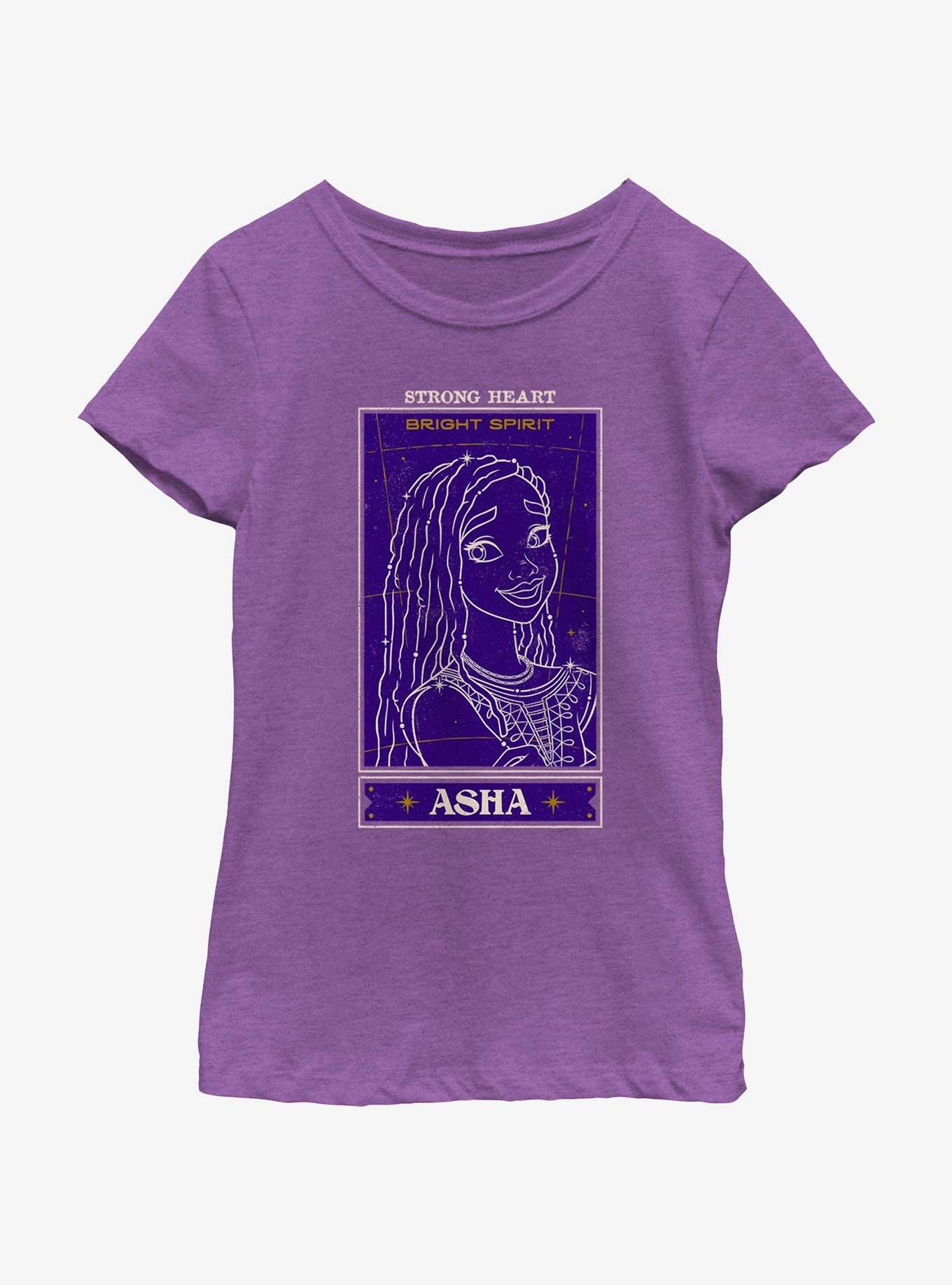 Disney Wish Strong Heart Asha Card Youth Girls T-Shirt, , hi-res