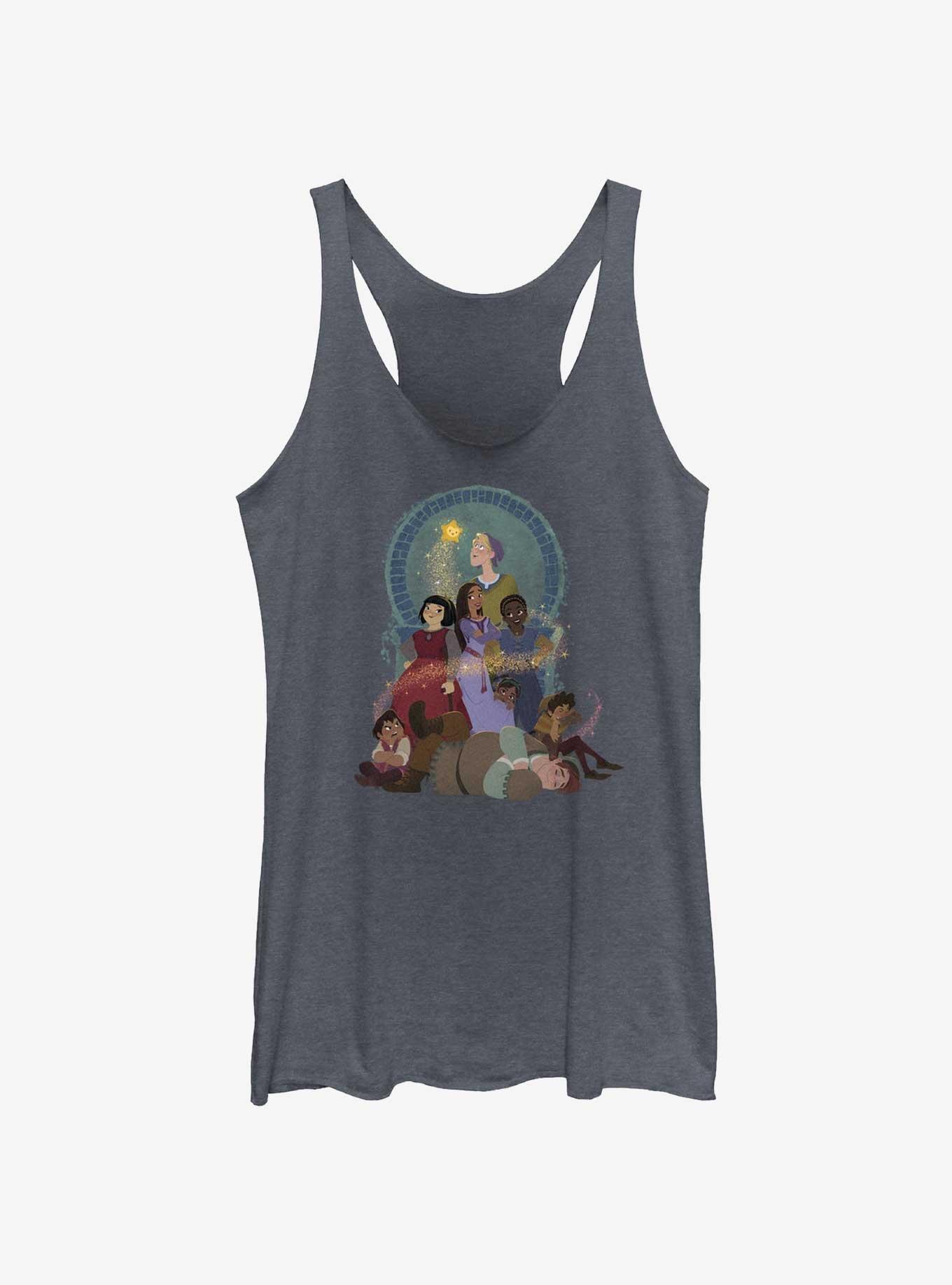 Disney Wish Group Shot Womens Tank Top, NAVY HTR, hi-res