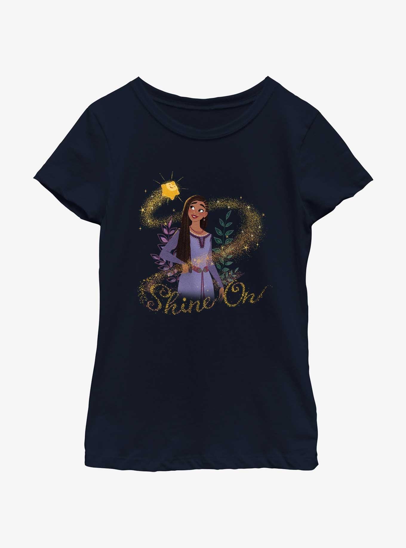 Disney Wish Shine On Asha and Star Youth Girls T-Shirt, , hi-res