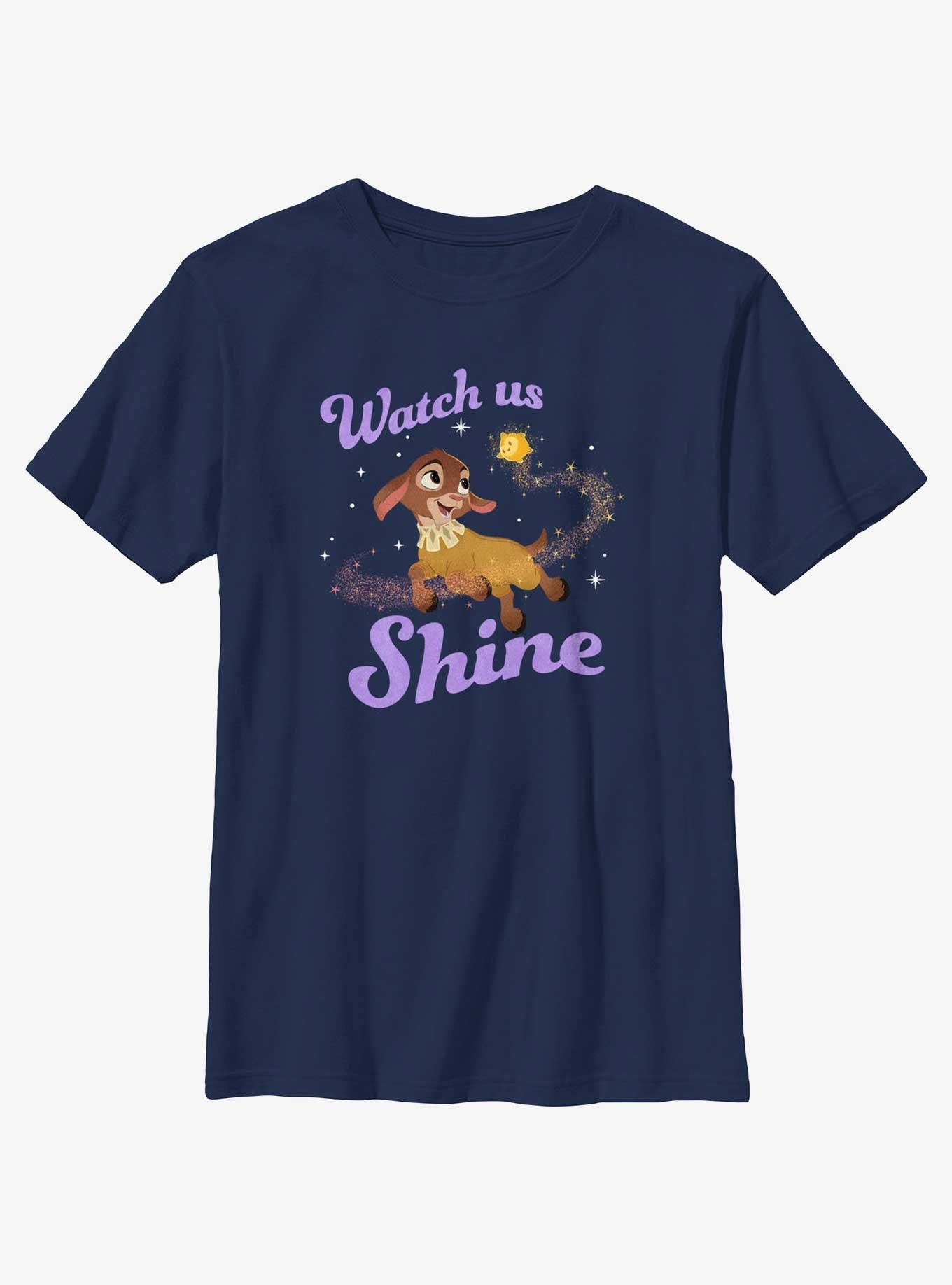 Disney Wish Watch Us Shine Youth T-Shirt, NAVY, hi-res