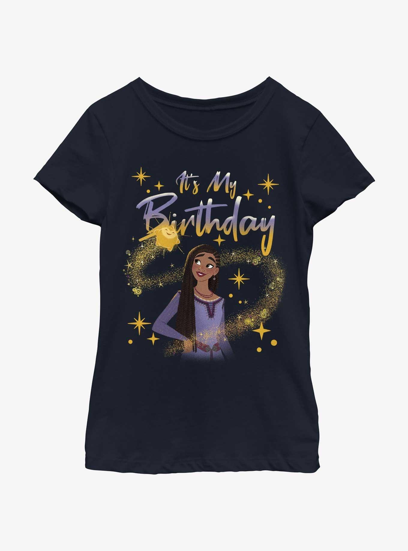 Disney Wish It's My Birthday Youth Girls T-Shirt - BLUE | BoxLunch
