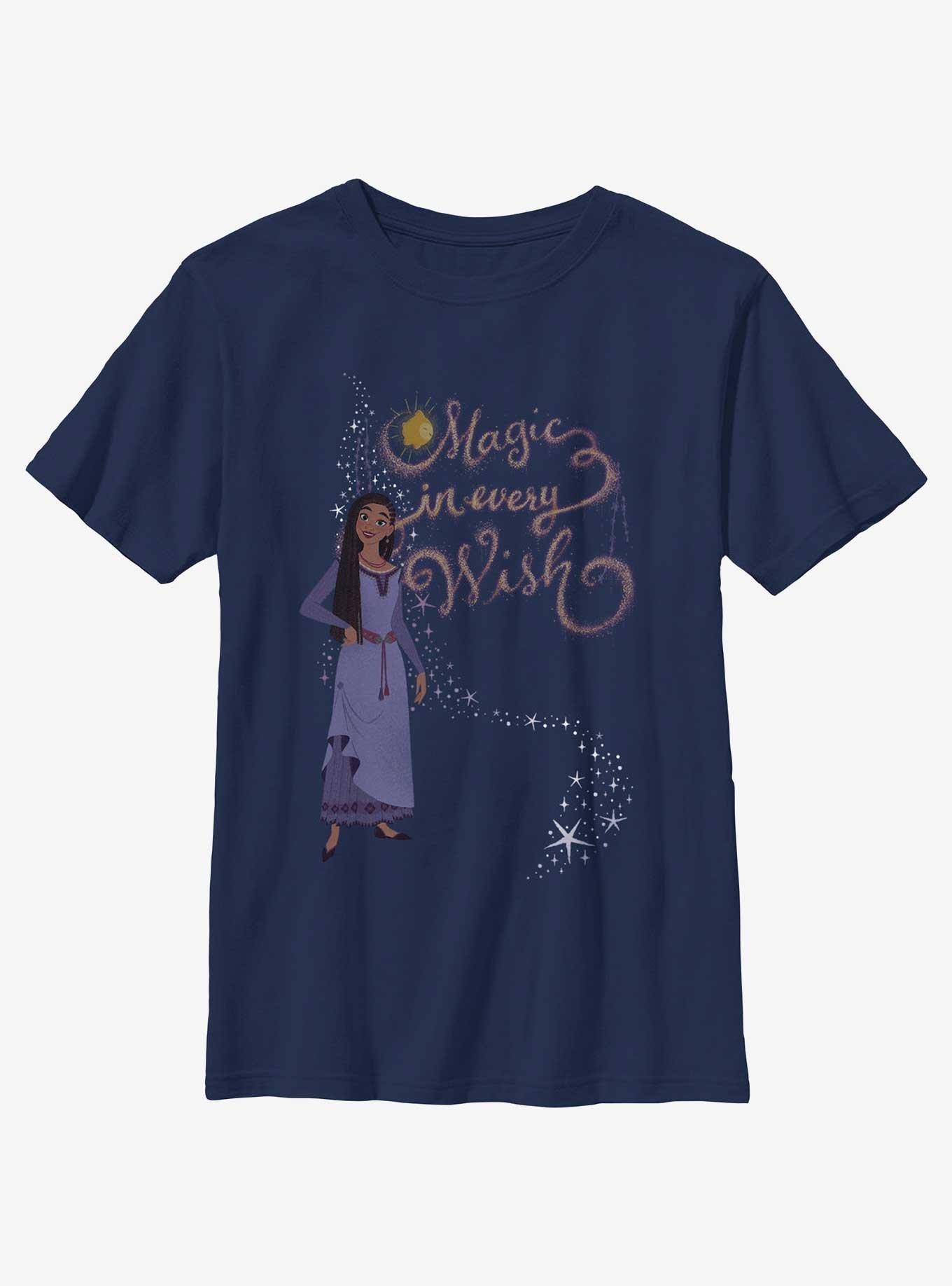 Disney Wish Magic In Every Wish Youth T-Shirt, NAVY, hi-res view 1