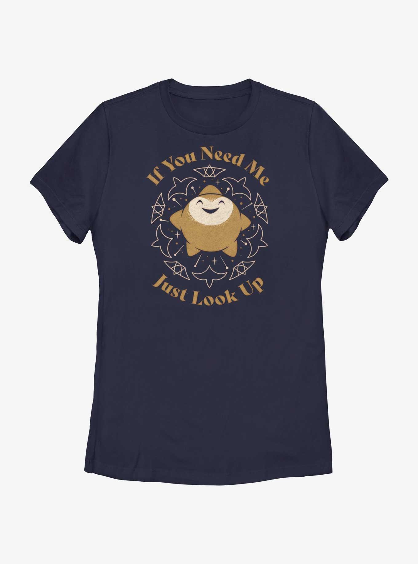 Disney Wish Star If You Need Me Just Look Up Womens T-Shirt, NAVY, hi-res
