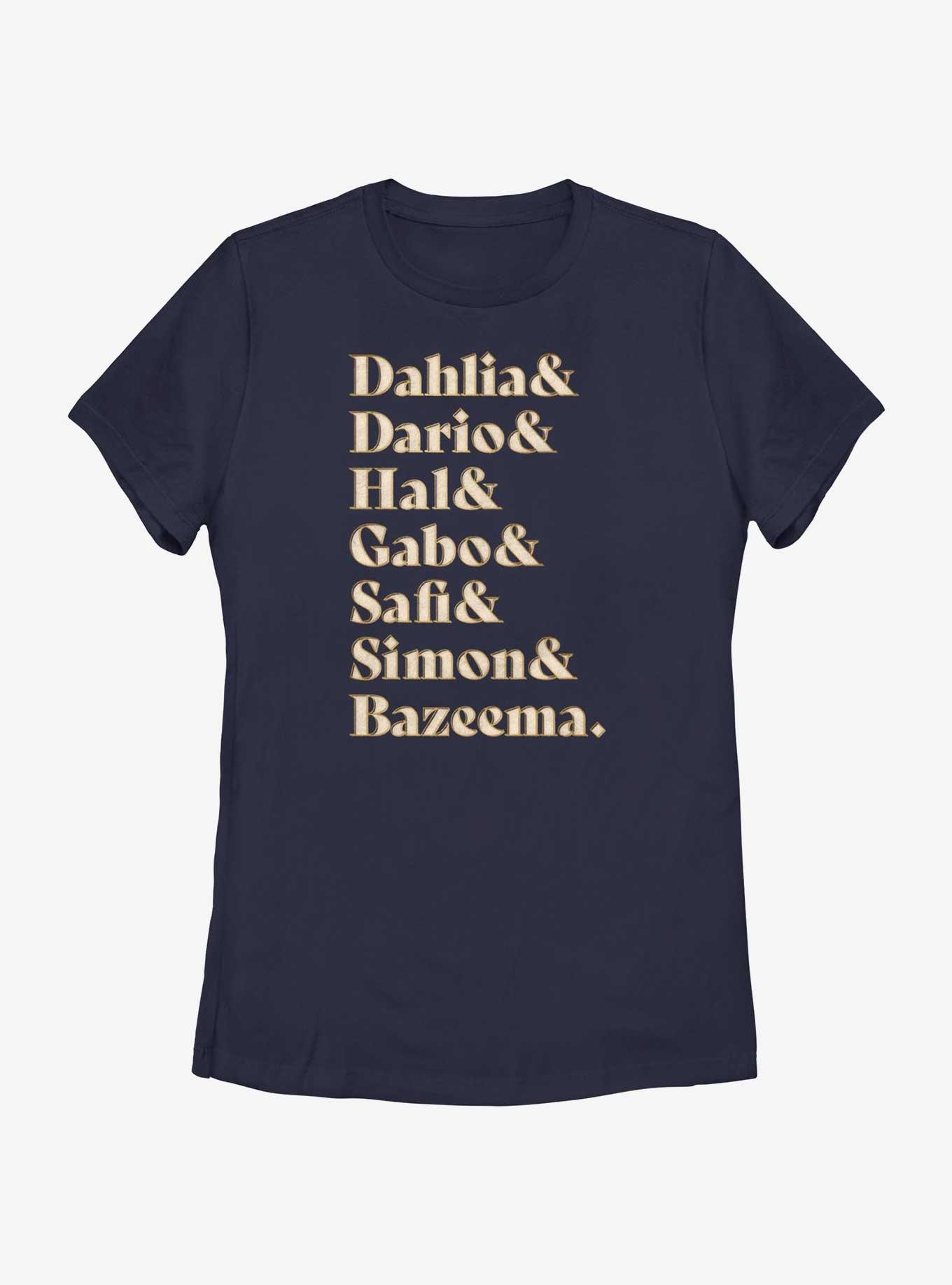 Disney Wish Dahlia & Dario & Hal & Gabo & Safi & Simon & Bazeema Womens T-Shirt, NAVY, hi-res