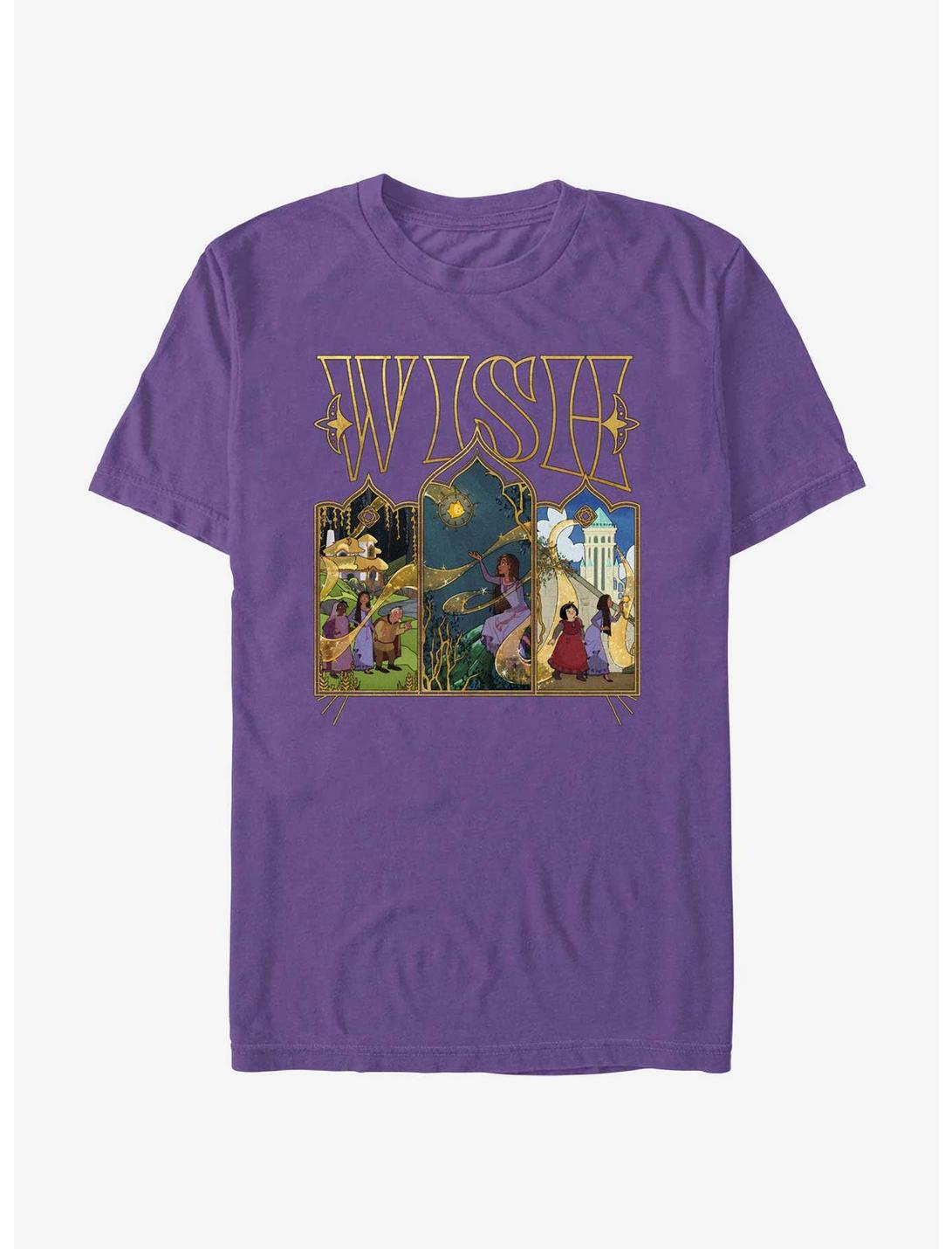 Disney Wish Triptych Art T-Shirt, PURPLE, hi-res