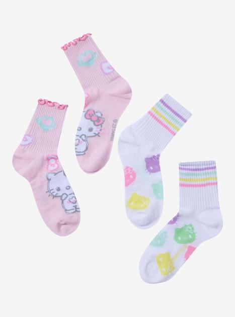 Hello Kitty Pastel Lettuce Trim Crew Socks 2 Pair | Hot Topic