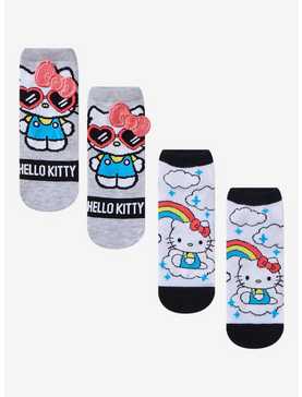 Hello Kitty Bow & Rainbow No-Show Socks 2 Pair, , hi-res