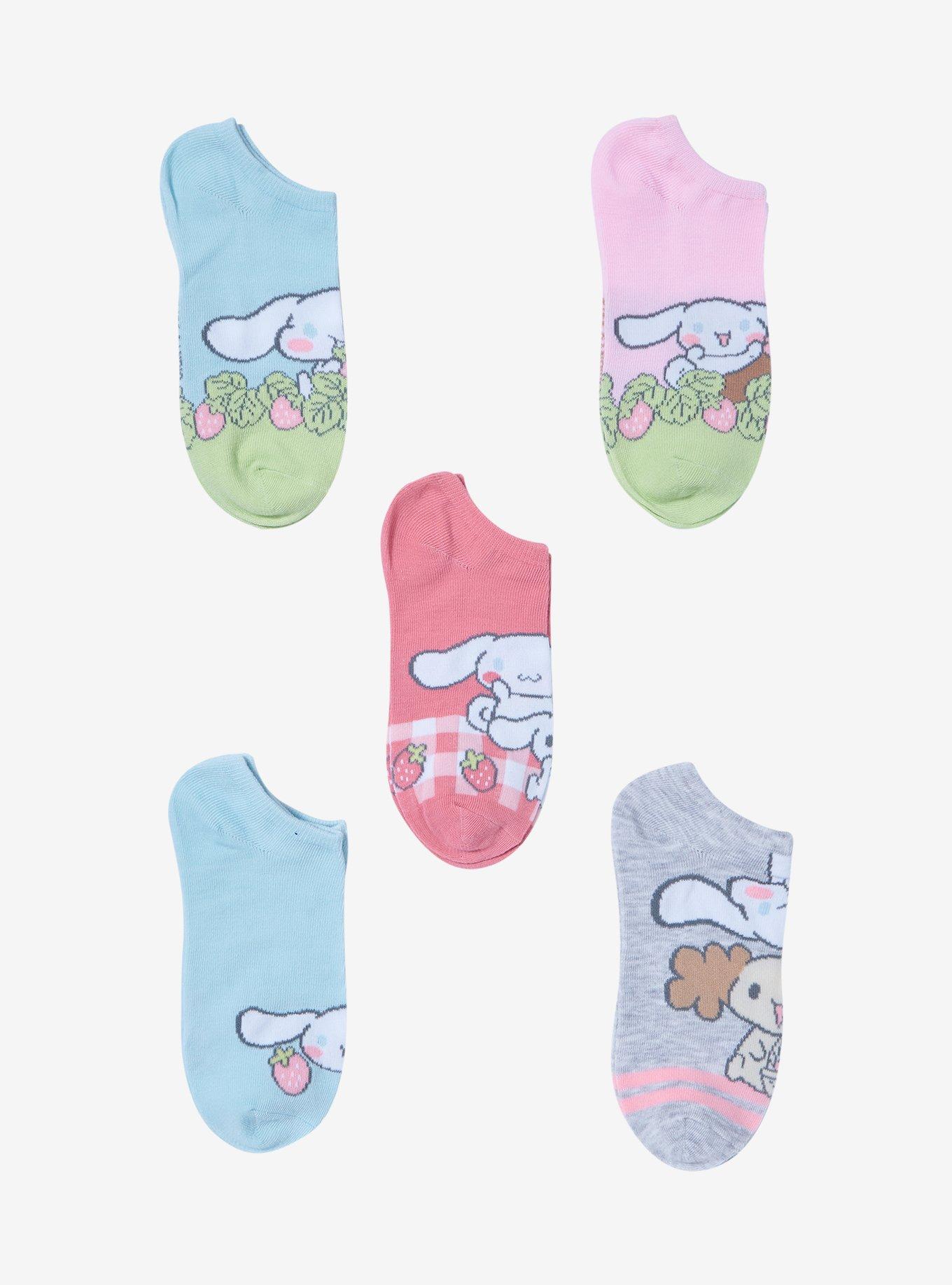 Hot Topic Hello Kitty And Friends Jumbo Face No-Show Socks 5 Pair