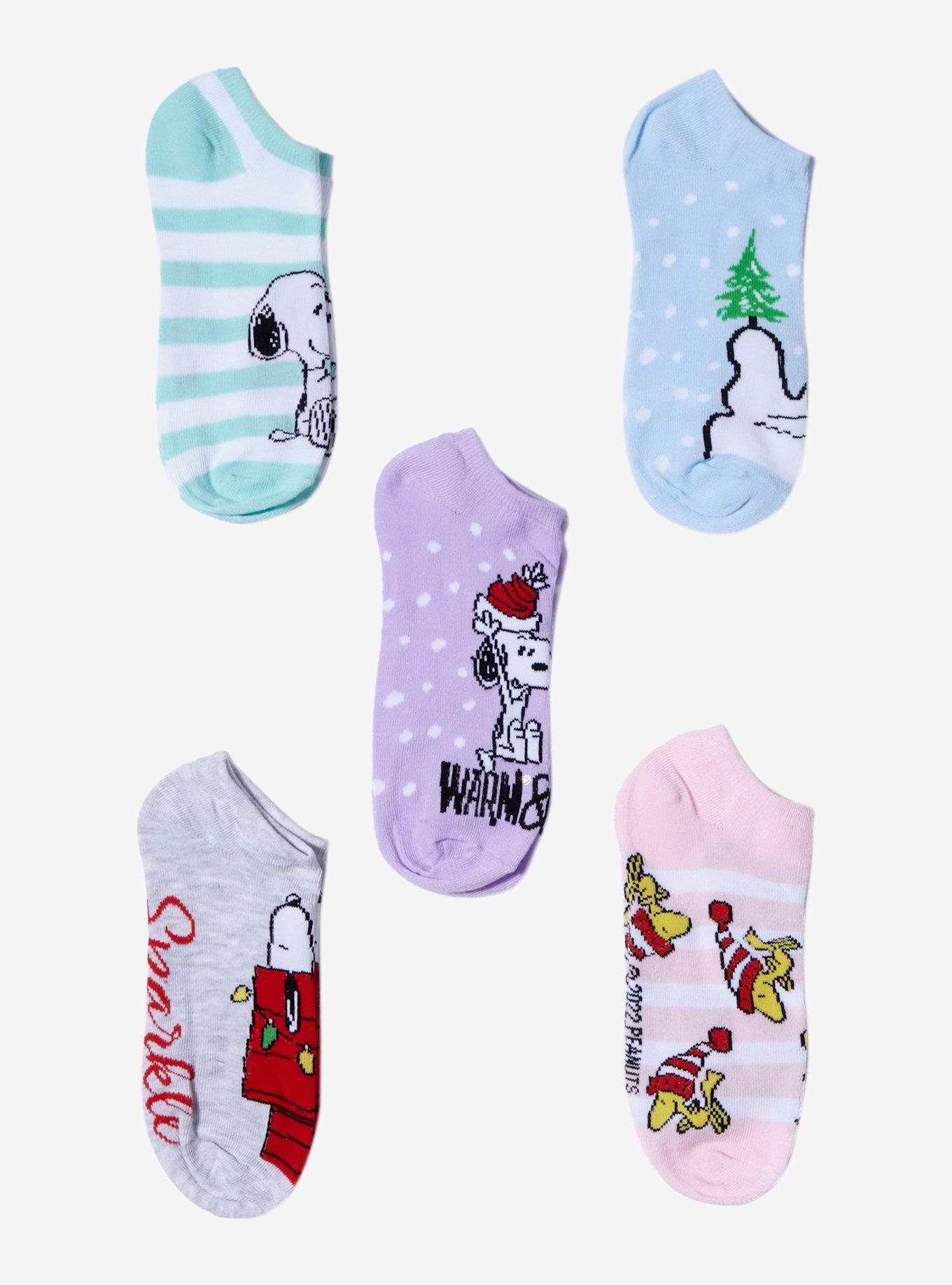 Peanuts Snoopy Holiday No-Show Socks 5 Pair, , hi-res