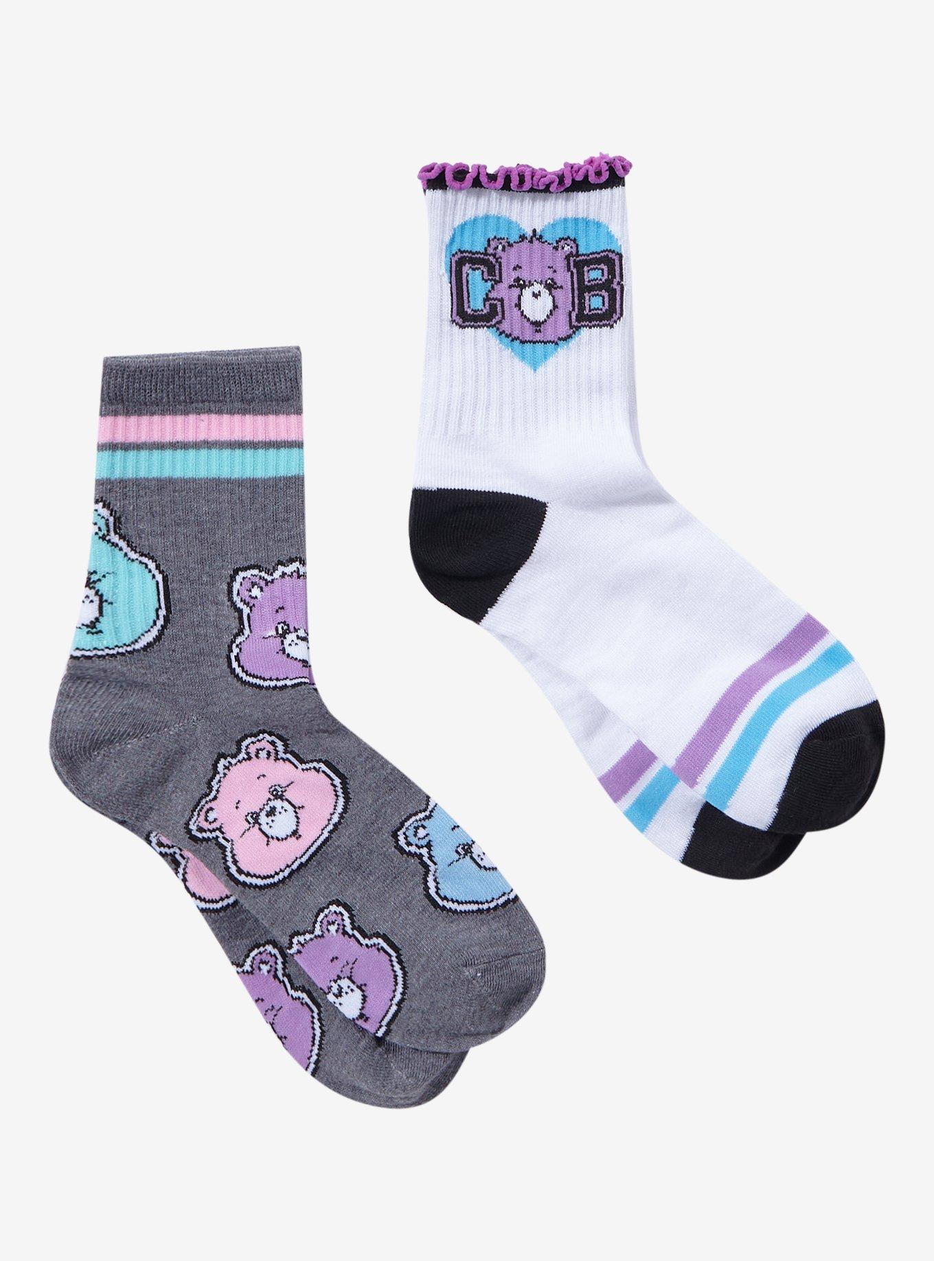 Care Bears Pastel Varsity Crew Socks 2 Pair, , hi-res